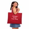 DISCOUNT PROMOS Custom Cotton Canvas Tote Bags Set of 10, Personalized Bulk Pack - Reusable, Great for Shopping, Grocery, Beach, Picnic, Wedding Favors - Red view 1