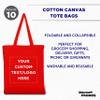 DISCOUNT PROMOS Custom Cotton Canvas Tote Bags Set of 10, Personalized Bulk Pack - Reusable, Great for Shopping, Grocery, Beach, Picnic, Wedding Favors - Red view 4