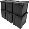 IRIS USA 20 Gallon Lockable Storage Bins with Lids, 6 Pack - Made in USA, Heavy Duty, Stackable Containers, Garage Organizing Bins Moving Tubs, Rugged Sturdy Equipment Utility Box - Black view 1