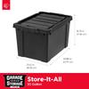 IRIS USA 20 Gallon Lockable Storage Bins with Lids, 6 Pack - Made in USA, Heavy Duty, Stackable Containers, Garage Organizing Bins Moving Tubs, Rugged Sturdy Equipment Utility Box - Black view 2