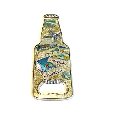 SUREG Florida Fridge Magnet Bottle Opener - Various designs Retro Collage Collectible Souvenir Bottle Opener 1 Item (Florida Lauderdale) (MGBF1)