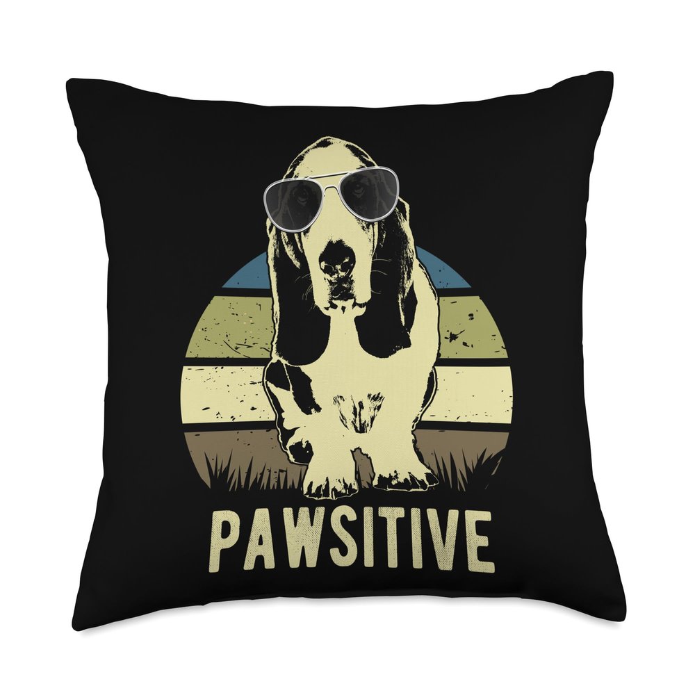 Basset Hound Dog Throw Pillow