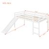 Harper & Bright Designs Low Loft Bed with Slide Twin Size Junior Loft Beds for Kids Girls Boys Solid Pine Wood Toddler Loft Bed with Ladder and Guard Rails,No Box Spring Needed,White view 2