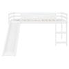 Harper & Bright Designs Low Loft Bed with Slide Twin Size Junior Loft Beds for Kids Girls Boys Solid Pine Wood Toddler Loft Bed with Ladder and Guard Rails,No Box Spring Needed,White view 4