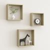 YITHOPI Wall Cube Shelves 3 pcs Wall Cube Shelves Floating Storage Shelves Wall Mounted Shelf for Collectics,Photos,Books Display Wall Shleves for Living Room,Bedroom Sonoma Oak view 1