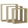 YITHOPI Wall Cube Shelves 3 pcs Wall Cube Shelves Floating Storage Shelves Wall Mounted Shelf for Collectics,Photos,Books Display Wall Shleves for Living Room,Bedroom Sonoma Oak view 2