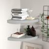 YITHOPI Corner Shelf,Floating Shelves for Wall,Easy-to-Assemble Wall Mount Corner Shelves for Bedrooms and Living Rooms Floating Corner Shelves 2 pcs Gray 13.8"x13.8"x1.5" MDF view 1