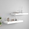 YITHOPI Floating Shelves Wall Shelves - Wall Mounted Shelves - Decorative Floating Wall Shelves - Bedroom or Living Room Floating Wall Shelves 2 pcs White 23.6"x9.3"x1.5" MDF view 1