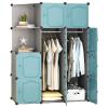 BNNP Standing Closet Wardrobe Cube Wardrobe Combination Wardrobe Portable Wardrobe Modular Cabinet Foldable Bedroom Clothes Shoes Toys Locker Portable Closets (Color : B) view 1