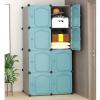 BNNP Standing Closet Wardrobe Cube Wardrobe Combination Wardrobe Portable Wardrobe Modular Cabinet Foldable Bedroom Clothes Shoes Toys Locker Portable Closets (Color : B) view 2
