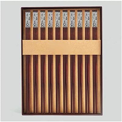 Reusable Chopsticks Set, Non-Slip Dishwasher Safe Red Rosewood Chopsticks, 24k Gold-Plated, Unpainted And Wax-Free Solid Wood Chopsticks, Gift Box Packaging Chopsticks (Color : Silver)