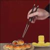 Reusable Chopsticks Set, Non-Slip Dishwasher Safe Reusable Chopsticks, Metal Chopsticks, 999Sterling Silver Chopsticks, Ebony Wood Chopstick Set, Reusable, Dishwasher Safe (Size : 1) view 3