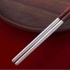 Reusable Chopsticks Set, Non-Slip Dishwasher Safe Reusable Chopsticks, Metal Chopsticks, 999Sterling Silver Chopsticks, Ebony Wood Chopstick Set, Reusable, Dishwasher Safe (Size : 1) view 4