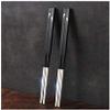 Reusable Chopsticks Set, Non-Slip Dishwasher Safe 2 Pairs Of 999 Sterling Silver Ebony Chopsticks Portable Gift Set view 1