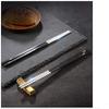 Reusable Chopsticks Set, Non-Slip Dishwasher Safe 2 Pairs Of 999 Sterling Silver Ebony Chopsticks Portable Gift Set view 4