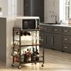 TUTOTAK Bar Cart, Serving Cart for Home, Microwave Cart, Drink Cart, Mobile Kitchen Shelf with Wine Rack and Glass Holder, Rolling Beverage Cart BC01BB030 view 2