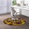Gold BrownOffice Chair Mat Washable Non Slip Floor Protector Sunflowers Field Botanical Natural Petals Under Computer Desk Floor Protector for Rolling Chairs Non Slip Anti Scratches Diameter 47.2 in view 3