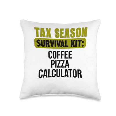 Coffee Pizza Calculator Accountant CPA Funny Cute Throw Pillow