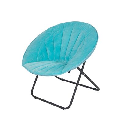 STIXO Saucer Chair Steel Folding Chair, Blue