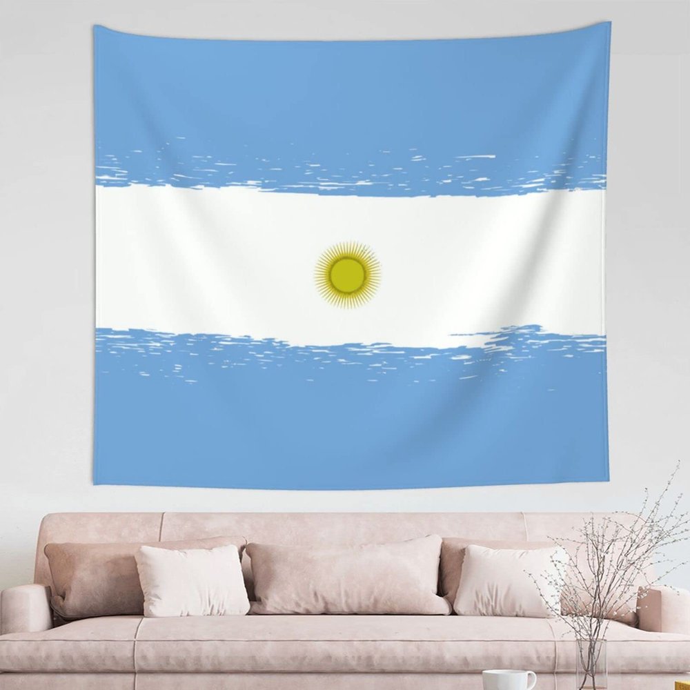 ASYG Argentina Tapestry Wall Tapestry Large Tapestry Argentina Flag Background Flag Tapestry Wall Hanging (51inx60in)