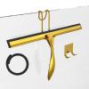 14-Inches Stainless Steel Shower Squeegee Set, Include Shower Door Hook, Adhesive Hook and Spare Silicone Blade, Window Squeegee for Shower Glass Door, Bathroom, Mirror, Window and Car Glass view 1