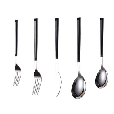 Black Flatware Set,Stainless Steel Silverware Set for Home Kitchen Durable Cutlery Set Include Knife Fork Spoon Teaspoon Dessert Fork,Mirror Polished.