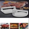 LoBake Manual 304 Stainless Steel Round Square Meat Press Meat Patties Hamburger Maker with Wooden Handle Pressing Steak Kitchen Tools (Square Wooden Handle) view 3
