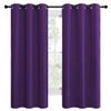 NICETOWN Kitchen Short Blackout Curtains, Home Decoration Thermal Insulated Solid Ring Top Blackout Curtains/Drapes for Bedroom(Set of 2, 42 x 68 Inch, Royal Purple) view 2