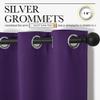 NICETOWN Kitchen Short Blackout Curtains, Home Decoration Thermal Insulated Solid Ring Top Blackout Curtains/Drapes for Bedroom(Set of 2, 42 x 68 Inch, Royal Purple) view 3