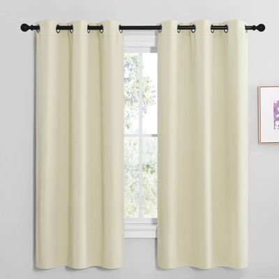 NICETOWN Kitchen Curtains for Decoration, Thermal Insulated Grommet Room Darkening Draperies/Panels for Laundry (Beige, 2 Panels, W42 x L68 inches)