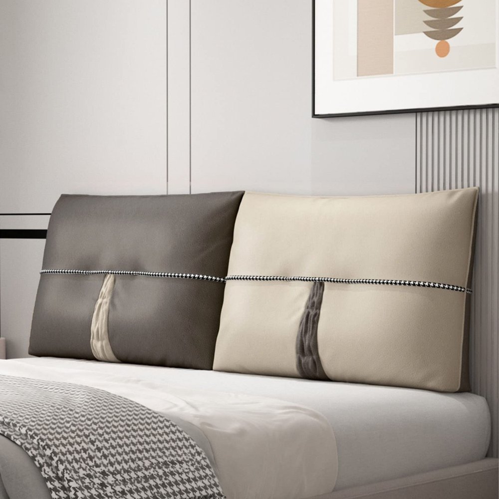 Headboard Cushion King Size Wedge Pillow Headboard Slipcover Bed Rest Lumbar Support Pad Backrest Removable Cover for Home Bench Bedroom,D,59"/150cm(Queen)