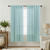 KOUFALL Baby Curtains for Nursery Boy Girl,Sheer Privacy Window Coverings,63 Inch Length,Mint Green Aqua view 1