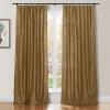 TWOPAGES 100% Dupioni Silk Rod Pocket Curtain 102 Inches Long Privacy Protection 50Wx102L Chestnut Drape Light Reducing for Living Room, 1 Panel view 1