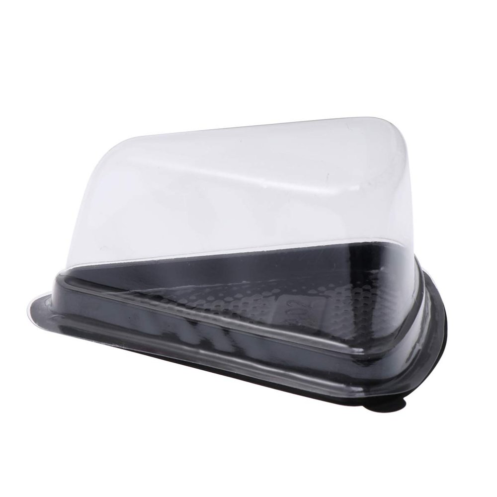 Cabilock 50 Pack Triangle Muffin Cake Mooncake Boxes Disposable Plastic Food Packaging Box for Chinese Takeout