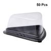 Cabilock 50 Pack Triangle Muffin Cake Mooncake Boxes Disposable Plastic Food Packaging Box for Chinese Takeout view 2