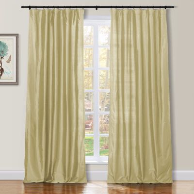 TWOPAGES 100% Dupioni Silk Rod Pocket Curtain 102 Inches Long Privacy Protection 50Wx102L Pearl Drape Light Reducing for Living Room, 1 Panel