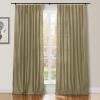 TWOPAGES 100% Dupioni Silk Rod Pocket Curtain 102 Inches Long Privacy Protection 50Wx102L Fog Drape Light Reducing for Living Room, 1 Panel view 1
