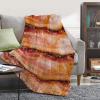 Bacon Blanket Fleece Lightweight Throws Gift for Birthday Christmas Soft Flannel Blankets for All Season Bed Sofa King-90"x120" view 2
