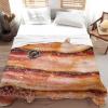 Bacon Blanket Fleece Lightweight Throws Gift for Birthday Christmas Soft Flannel Blankets for All Season Bed Sofa King-90"x120" view 4