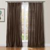 TWOPAGES 100% Dupioni Silk Rod Pocket Curtain 102 Inches Long Privacy Protection 50Wx102L Brown Drape Light Reducing for Living Room, 1 Panel view 1