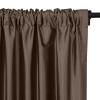 TWOPAGES 100% Dupioni Silk Rod Pocket Curtain 102 Inches Long Privacy Protection 50Wx102L Brown Drape Light Reducing for Living Room, 1 Panel view 3