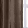TWOPAGES 100% Dupioni Silk Rod Pocket Curtain 102 Inches Long Privacy Protection 50Wx102L Brown Drape Light Reducing for Living Room, 1 Panel view 4