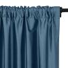 TWOPAGES 100% Dupioni Silk French Blue Curtain with Back Tab Extra Long Room Darkening 120 Inch Long Privacy Protection Drape 50Wx120L for Bedroom, 1 Panel view 3