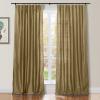 TWOPAGES 100% Dupioni Silk Tan Curtain with Back Tab Extra Long Room Darkening 120 Inch Long Privacy Protection Drape 50Wx120L for Bedroom, 1 Panel view 1