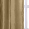 TWOPAGES 100% Dupioni Silk Tan Curtain with Back Tab Extra Long Room Darkening 120 Inch Long Privacy Protection Drape 50Wx120L for Bedroom, 1 Panel view 4
