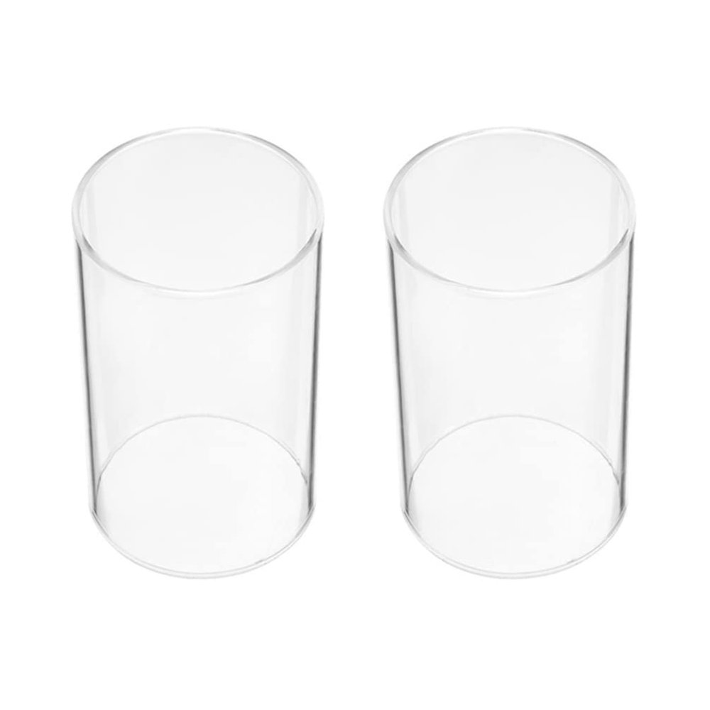 NOLITOY Glass Candle Holder 2pcs Candle Holder Sleeve, Clear Glass Bottomless Cylinder Candleholder, Candle Chimney Tube Cover, Open Ended Candle Shade Candle Shade