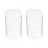 NOLITOY Glass Candle Holder 2pcs Candle Holder Sleeve, Clear Glass Bottomless Cylinder Candleholder, Candle Chimney Tube Cover, Open Ended Candle Shade Candle Shade view 1