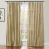 TWOPAGES 100% Dupioni Silk Biscuit Curtain with Back Tab Extra Long Room Darkening 120 Inch Long Privacy Protection Drape 50Wx120L for Bedroom, 1 Panel view 1