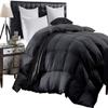 3 Piece Baffle Box Stitched Full (90'' x 90'') Comforter for Full Dark Grey Solid 100% Egyptian Cotton 600 GSM Fill Power All Season Lightweight view 1