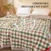 RRNAR Quilt Full/Queen Size - Summer Soft Lightweight 100% Washed Cotton Reversible Comforter Soft Comfy Breathable Bedding for Queen Bed,F,180x220cm view 3